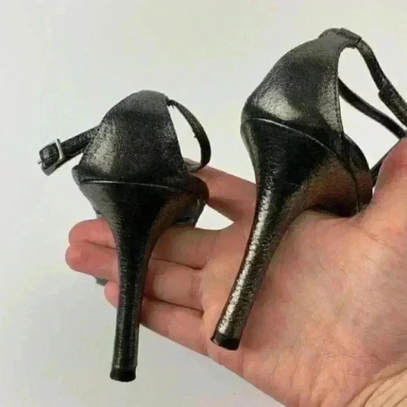 Enzo Angiolini heel Gellert pewter leather t-strap - Picture 7 of 9